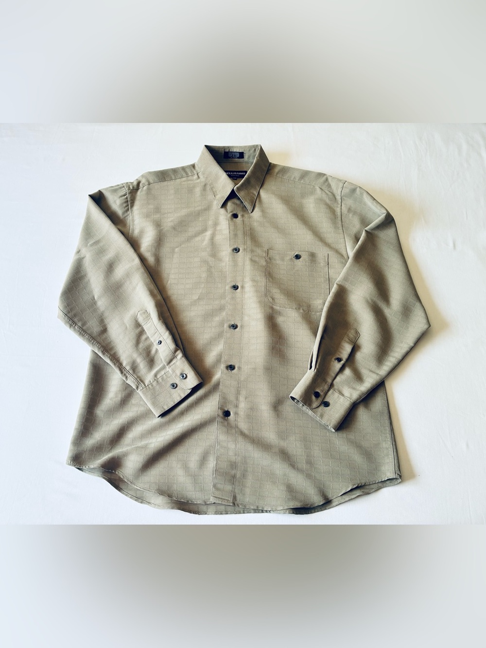 Bellissimo Men’s Medium Beige Dress Shirt